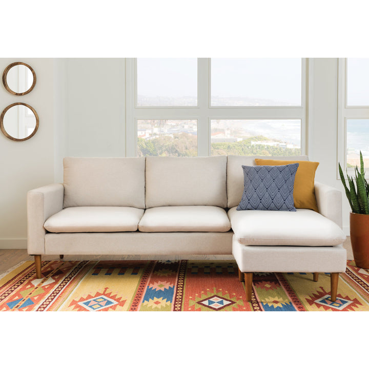 Jeni 87" Wide Reversible Sofa and Chaise AllModern Body Fabric: Oatmeal