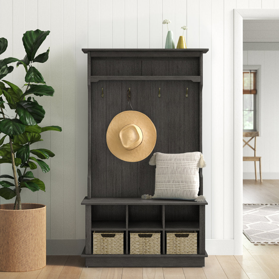 Bridget Hall Tree with Open Storage Sand & Stable™ Color: Weathered Gray