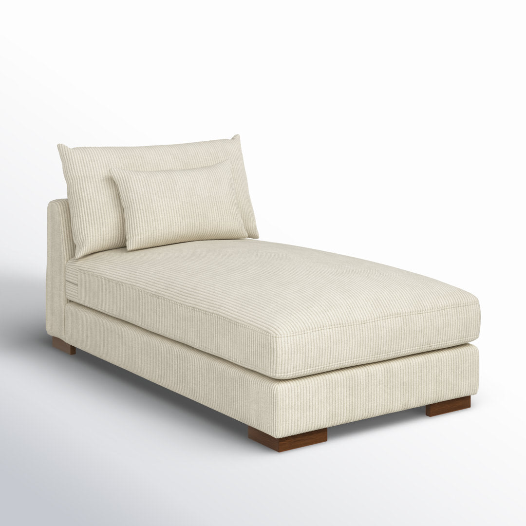 Ayvion Upholstered Chaise Lounge Wade Logan® Fabric: Beige Corduroy