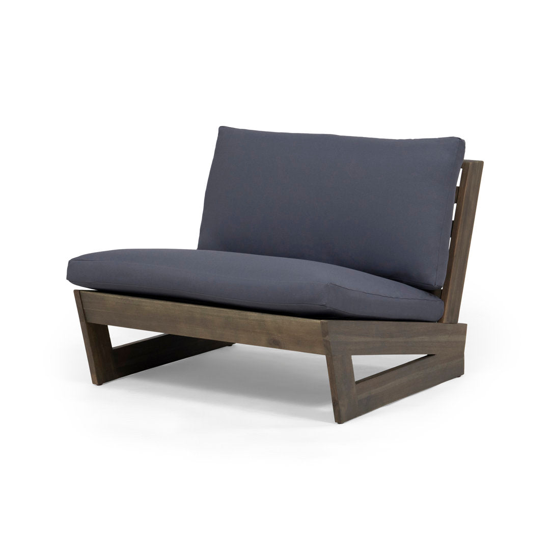 Louise Patio Chair with Cushions AllModern Frame Color/Cushion Color: Gray Frame/Dark Gray Cushion