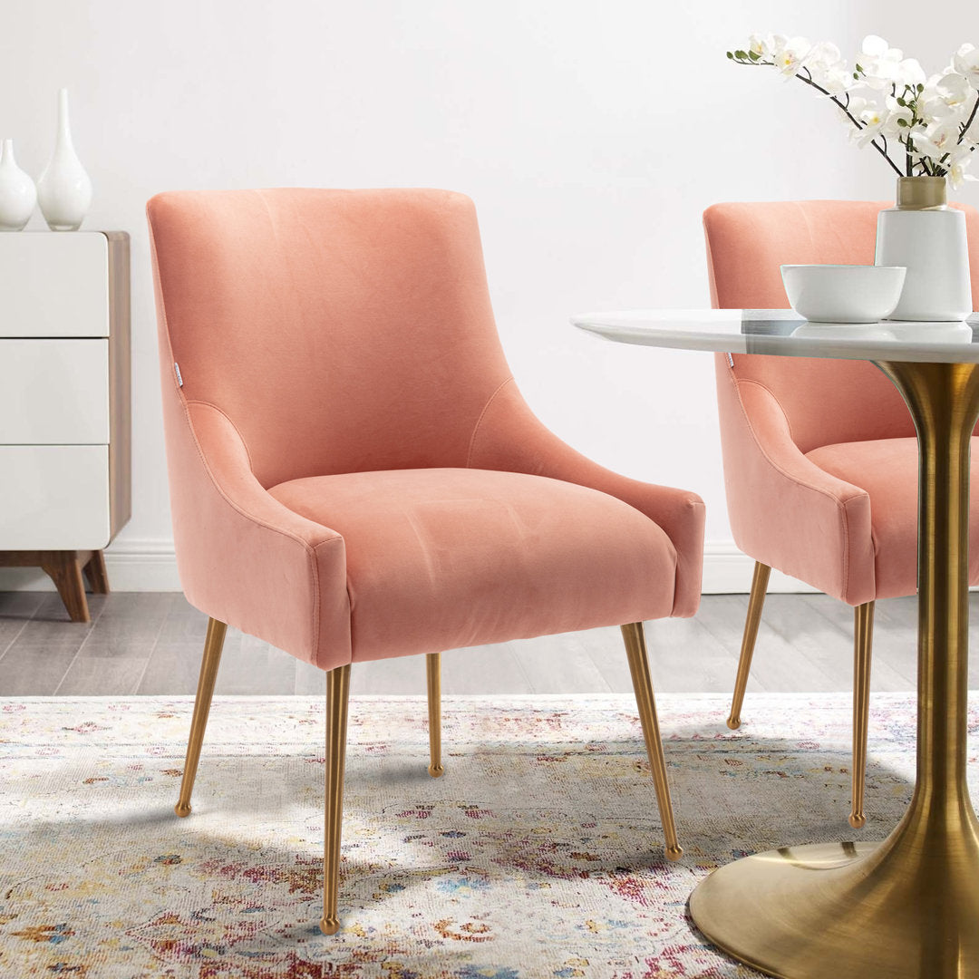 Surles Velvet Side Chair Everly Quinn Upholstery Color: Pink