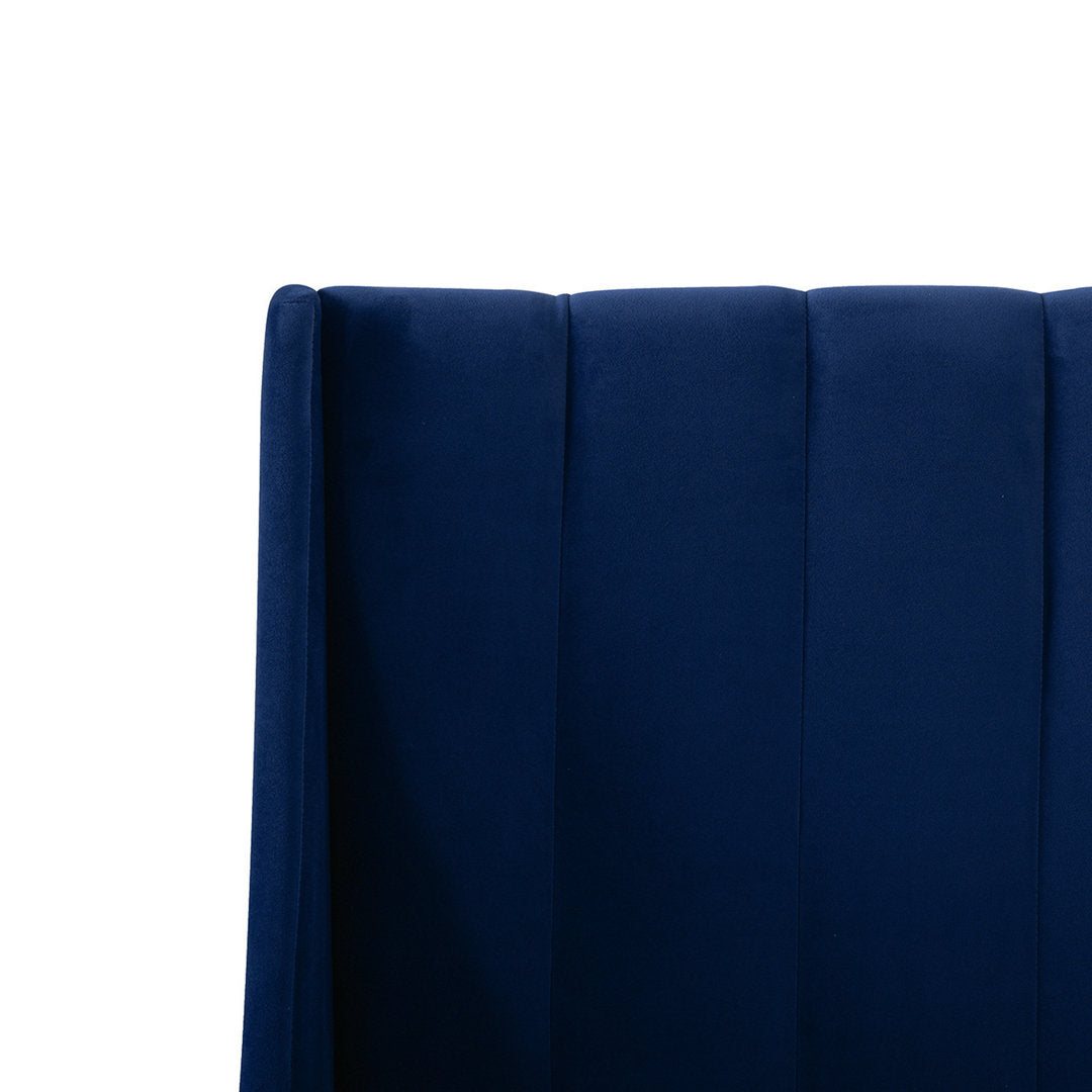 Helaina Tufted Upholstered Low Profile Platform Bed Wade Logan® Color: Navy Blue Velvet Size: Queen
