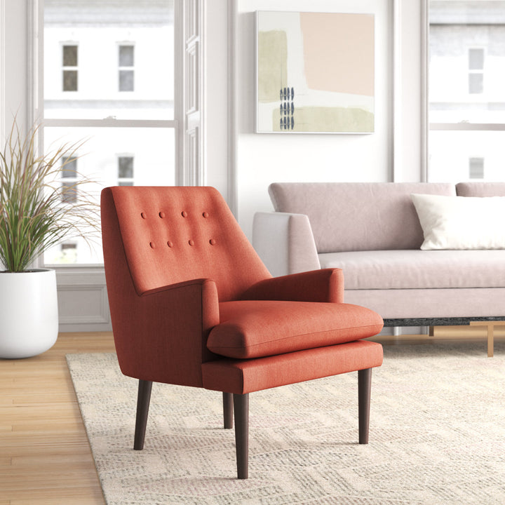 Button Tufted Armchair 510 Design Upholstery Color: Spice