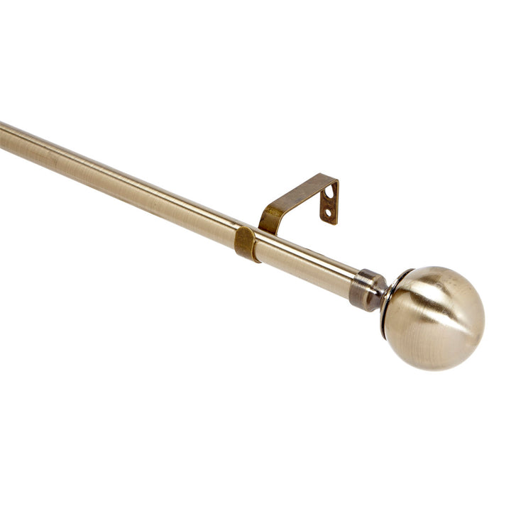 Cherell Adjustable Single Curtain Rod Red Barrel Studio® Size: 5.91" H x 86.69" W x 8.46" D Finish: Antique Brass