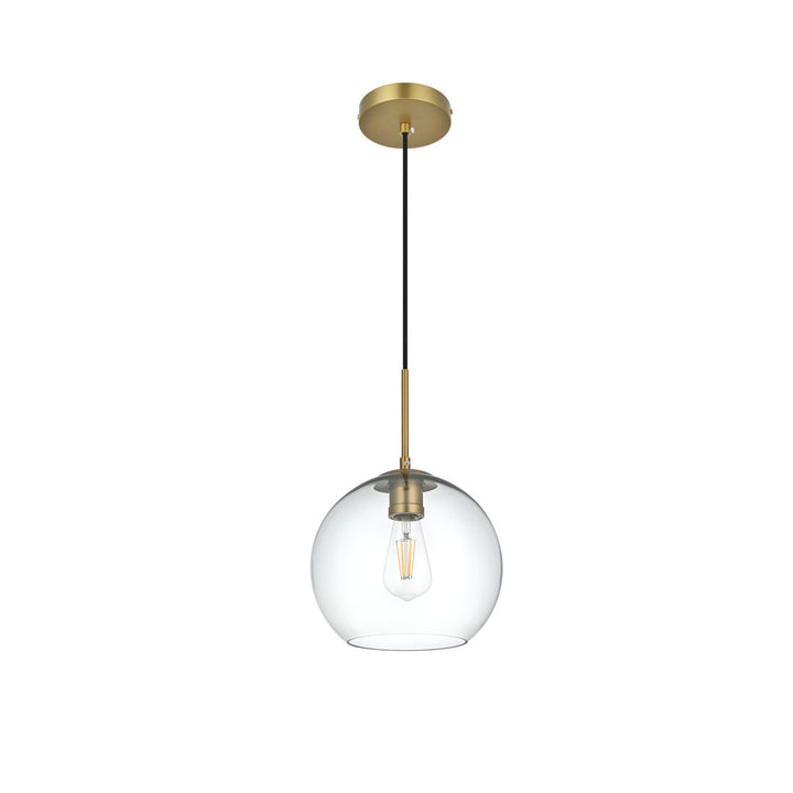 Snead 1 - Light Single Globe Pendant Mercury Row® Shade Color: Clear Size: 70" H x 9.8" W x 9.8" D Base Finish: Gold