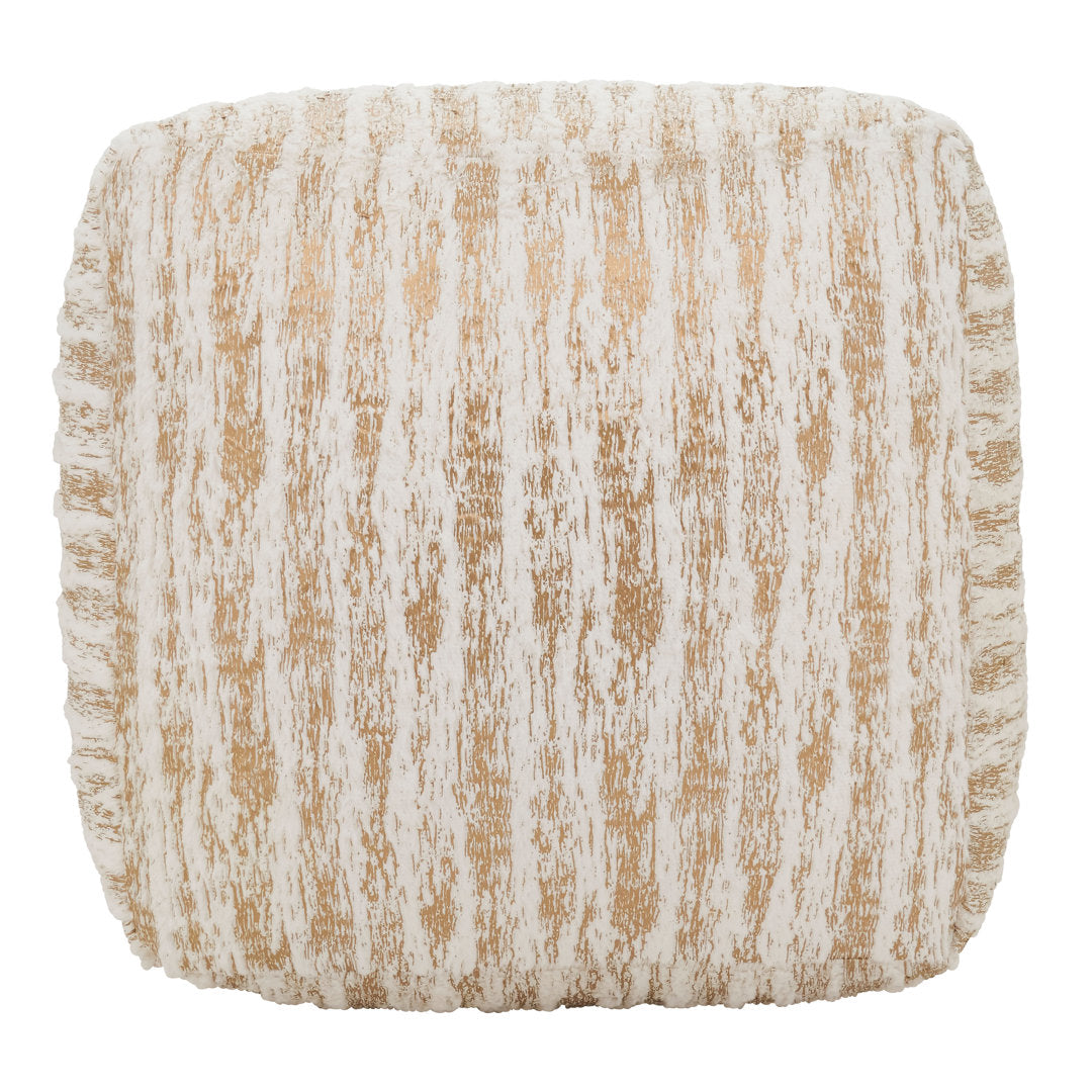 Wightman 20'' Square Abstract Pouf Ottoman Foundry Select Fabric: Gold