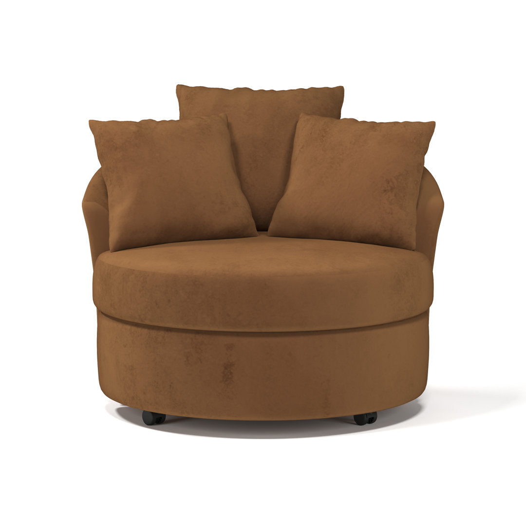 Alsup Barrel Chair Andover Mills™ Fabric: Bulldozer Cinnamon