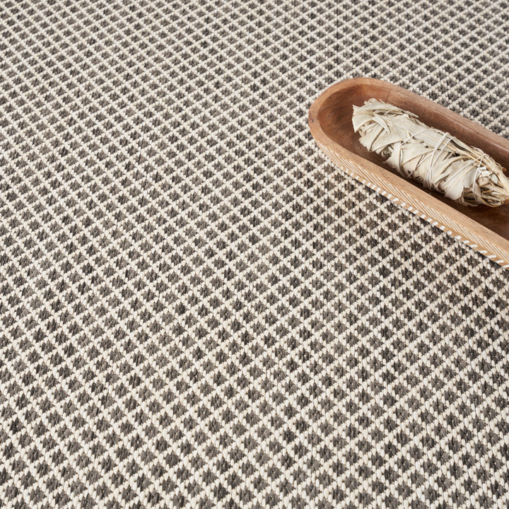 Leia Ivory/Charcoal Gray Indoor / Outdoor Area Rug Sand & Stable™ Rug Size: Round 5'
