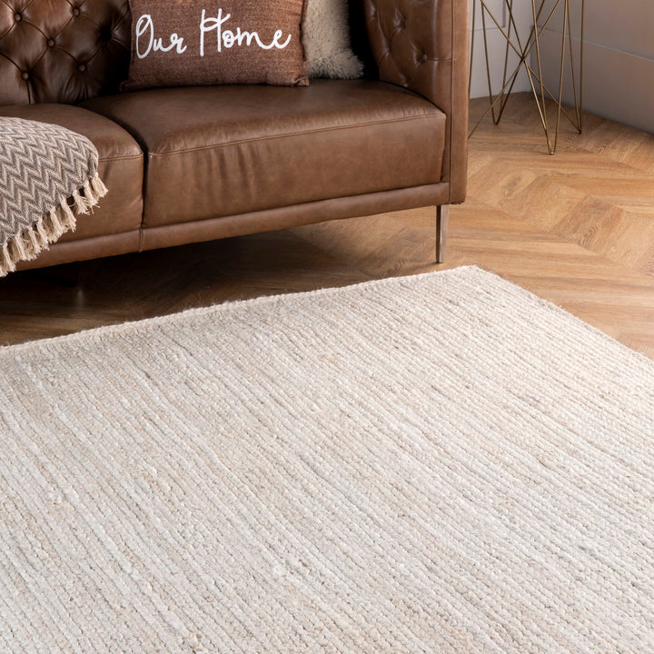 Cruise Handmade Braided Jute Area Rug in Off White Highland Dunes Rug Size: Rectangle 5' x 8'