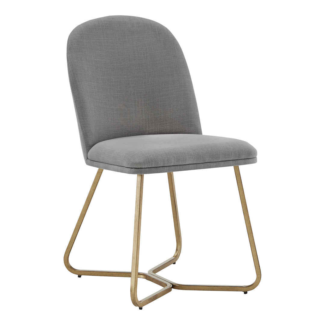Ainhoa Linen Upholstered Side Chair (Set of 2) Etta Avenue™ Upholstery Color: Gray