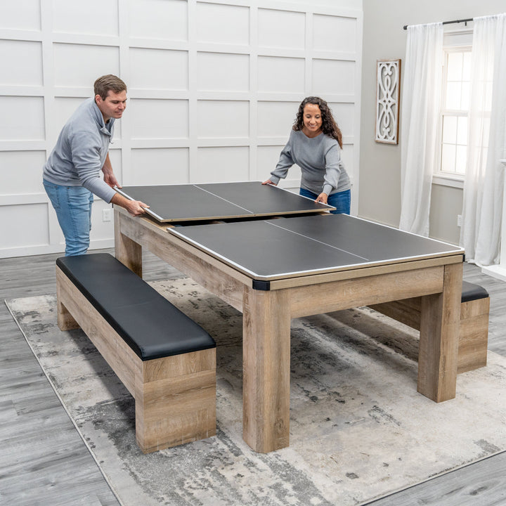 Hampton 3-in-1 Combination Table Includes Billiards, Table Tennis, & Dining Table American Legend Finish: Tan