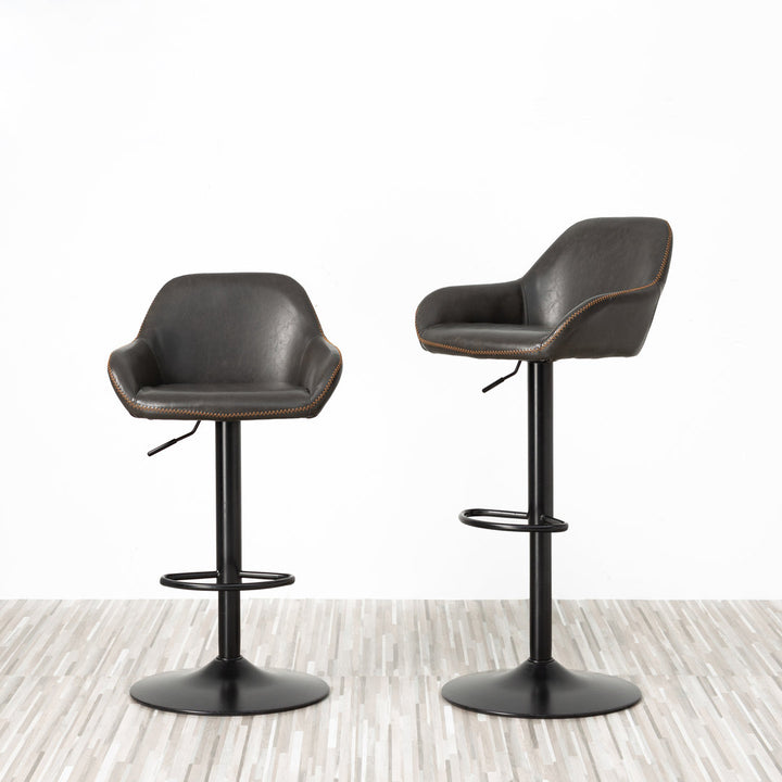 Thibodeaux Swivel Adjustable Height Bar Stool (Set of 2) Mistana™ Color: Gray