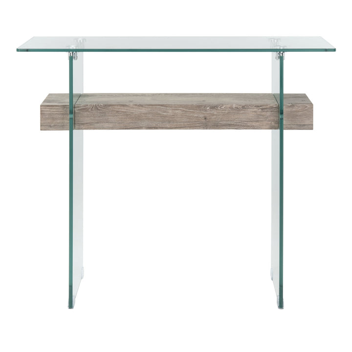 Kayley 39.4" Console Table Highland Dunes Table Base Color: Gray Oak