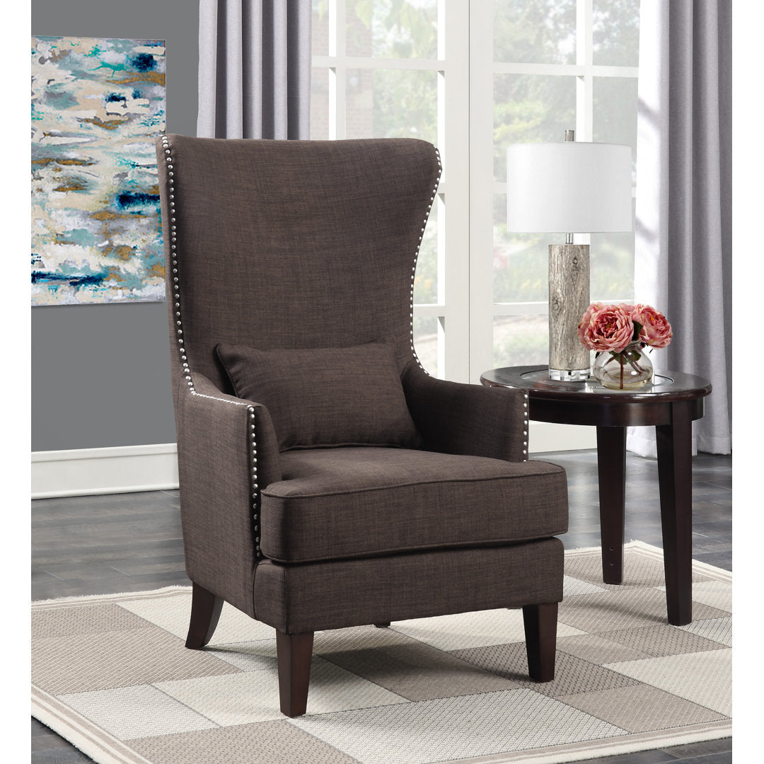 Kemariya 31" Wide Polyester Wingback Chair Red Barrel Studio® Fabric: Chocolate
