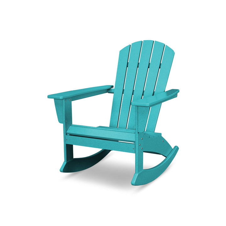 Nautical Adirondack Rocking Chair POLYWOOD® Frame Color: Aruba