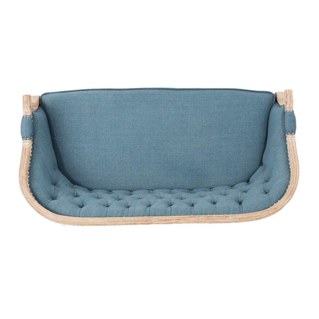 Atenea 49.5'' Upholstered & Birch Wood Loveseat August Grove® Upholstery Color: Blue