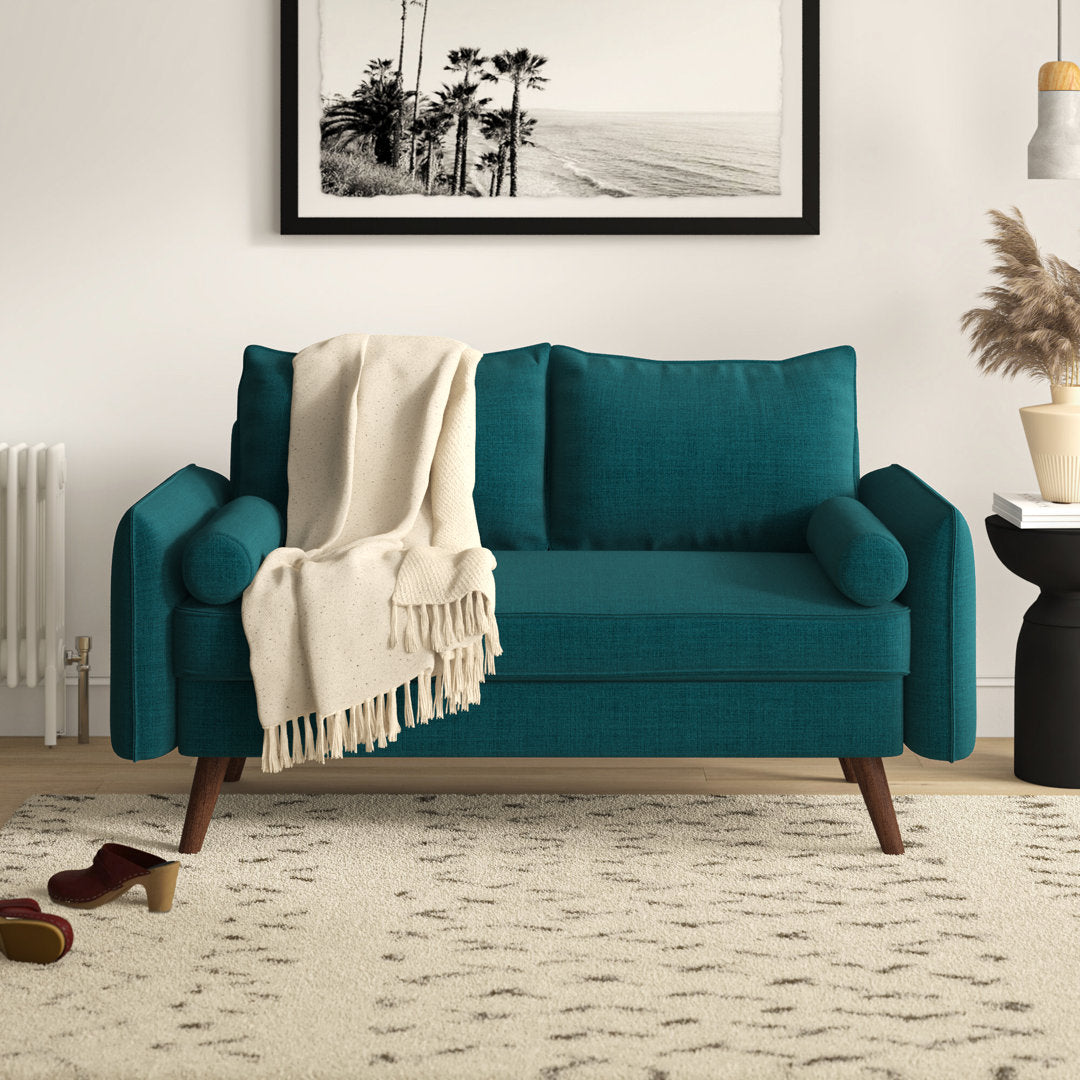 Modway Revive Upholstered Fabric Loveseat Modway Upholstery Color: Teal Plainweave