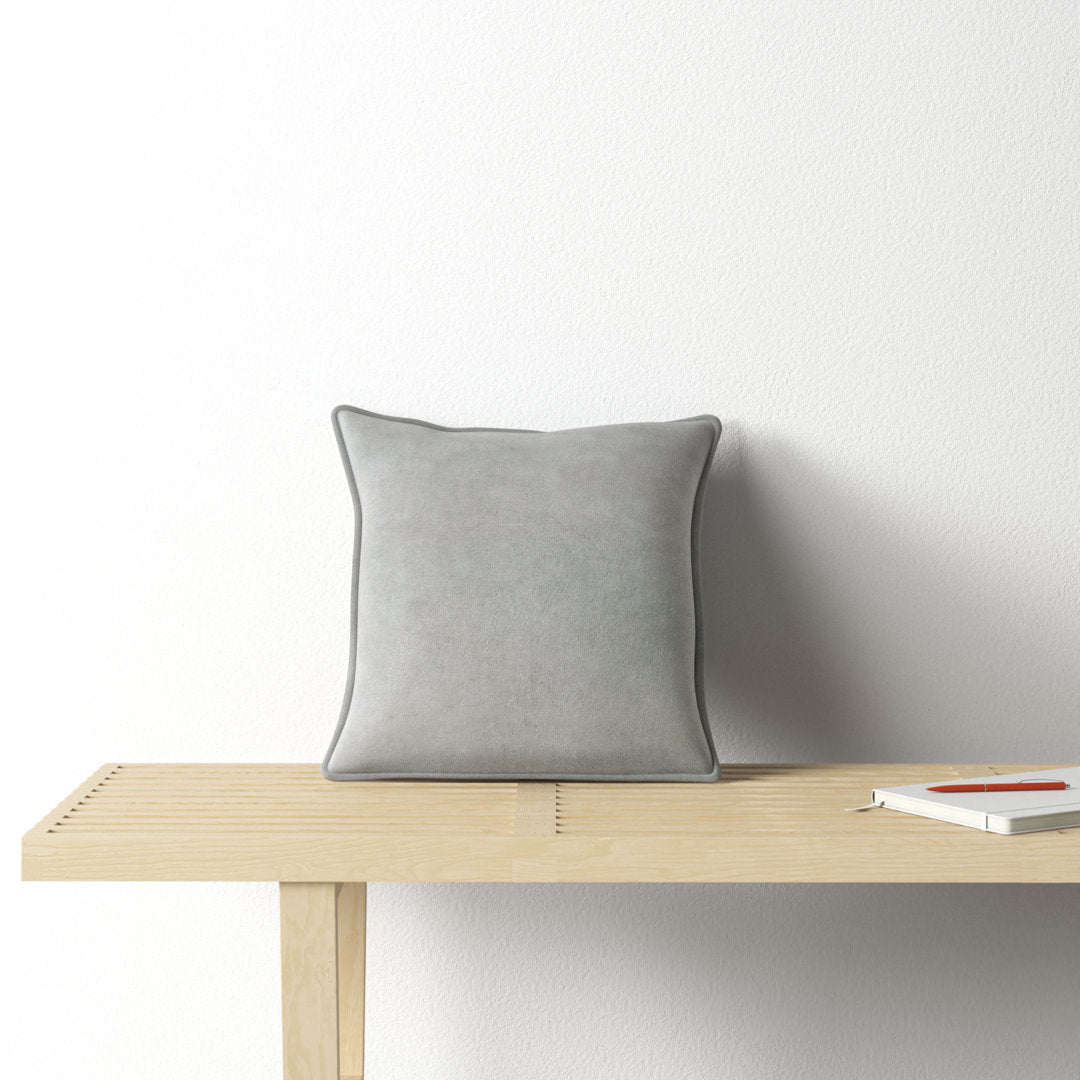 Edgar Square 100% Cotton Pillow RE/FINE™ Color: Medium Gray Size: 20'' x 20''
