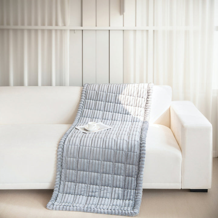 Luxury Soft Faux Fur Sofa Cover,Thick Shaggy Plush Slipcover, Non-Slip- Versatile Use As Sofa Pad, Bay Window Mat, Headboard Cover, Tatami, Pet Cushion Ebern Designs Size: 1.2" H x 82.67" W x 27.5" D Fabric Type: Light Gray Corduroy Polyester