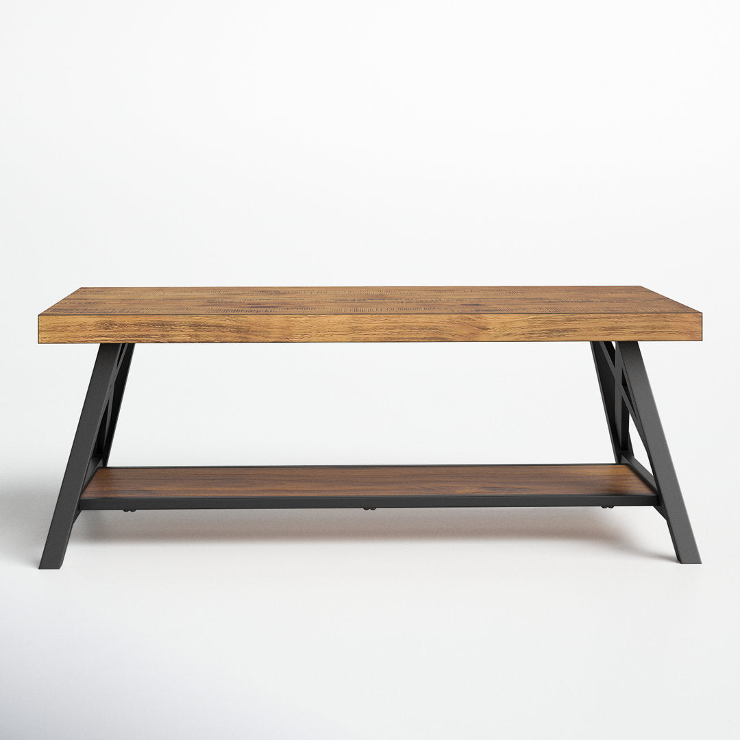Isakson Trestle Coffee Table with Storage Laurel Foundry Modern Farmhouse® Table Top Color: Oak