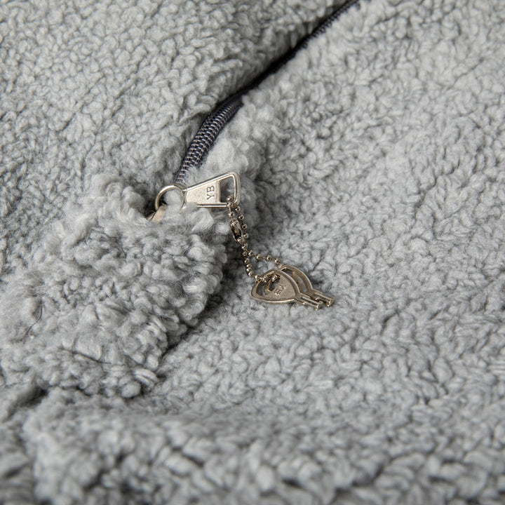 Classic Refillable Cotton Bean Bag Chair Mack & Milo™ Size: Large Body Fabric: Gray Sherpa Cotton Twill