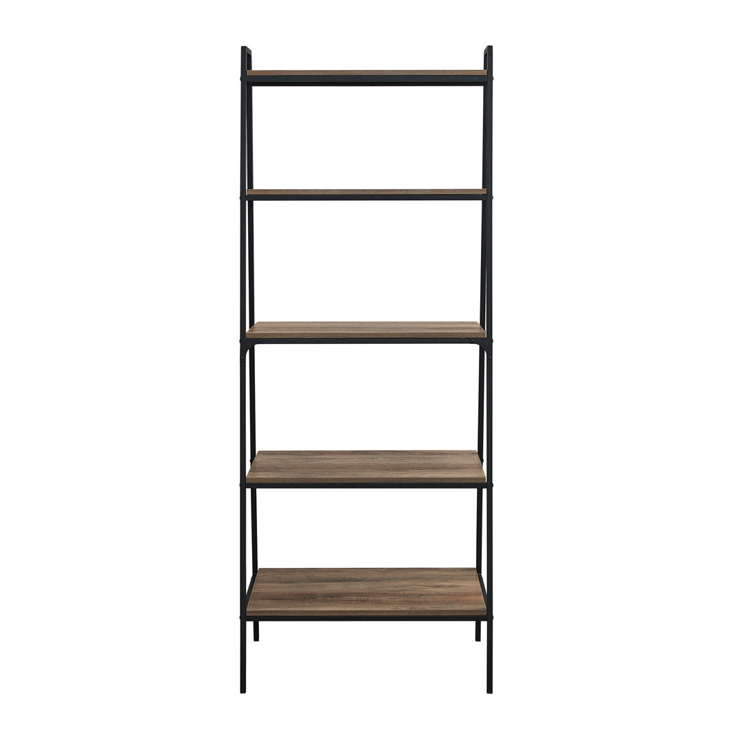 Little Italy 72" H x 28" W Metal Ladder Bookcase Trent Austin Design® Color: Rustic Oak