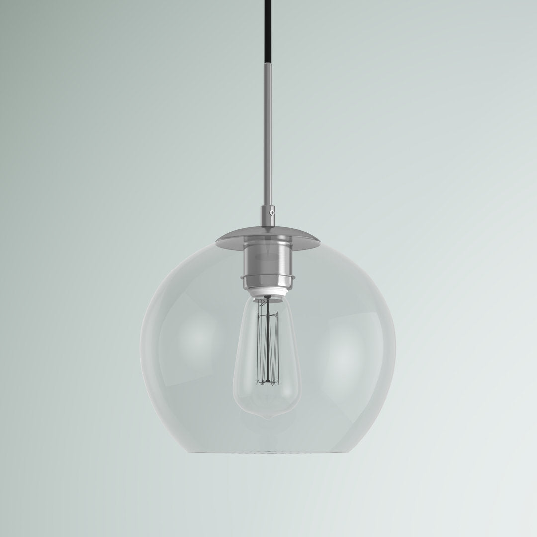 Snead 1 - Light Single Globe Pendant Mercury Row® Shade Color: Clear Size: 68" H x 7.9" W x 7.9" D Base Finish: Gold