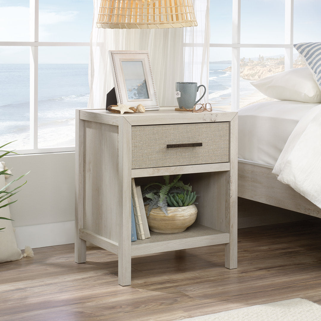 Tisdall 1 - Drawer Nightstand in Chalked Chestnut Rosecliff Heights Color: Chalked Chestnut