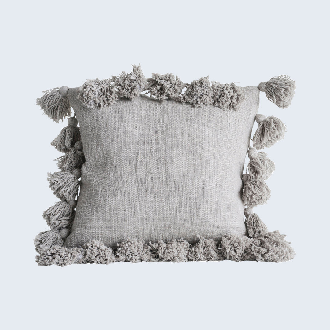 Vivienne Luxurious Square Cotton Pillow Cover and Insert Kelly Clarkson Home Color: Gray