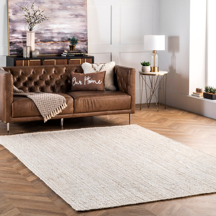 Cruise Handmade Braided Jute Area Rug in Off White Highland Dunes Rug Size: Rectangle 5' x 8'