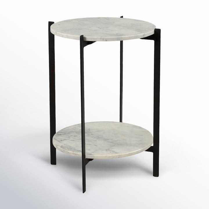 Blanche Marble Top End Table with Storage AllModern