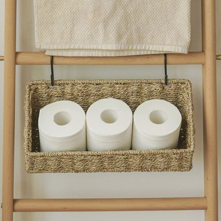 Seagrass Wall Organizer with Wall Baskets (Set of 2) AKLOV