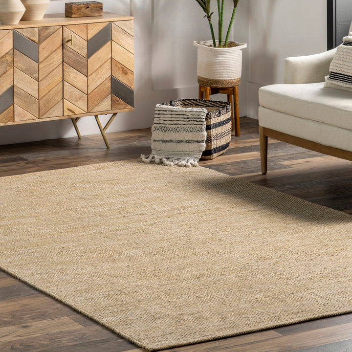 Parnell Farmhouse Eco-friendly Handmade Soft Cotton Tan Rug Union Rustic Rug Size: Rectangle 9'6" x 13'6"