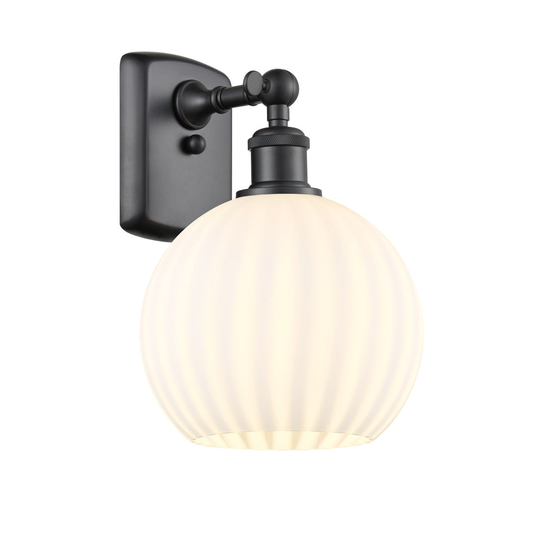 Ballston White Venetian 1 Light Sconce Longshore Tides Size: 11" H x 8" W x 8.13" D Fixture Finish: Matte Black