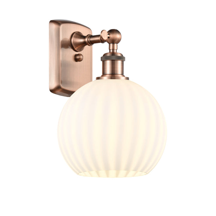 Ballston White Venetian 1 Light Sconce Longshore Tides Size: 11" H x 8" W x 8.13" D Fixture Finish: Antique Copper