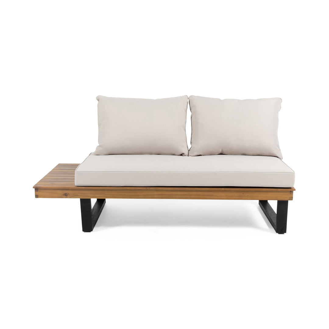 Abhipsa 4 Piece Teak Sectional Seating Group with Cushions Union Rustic