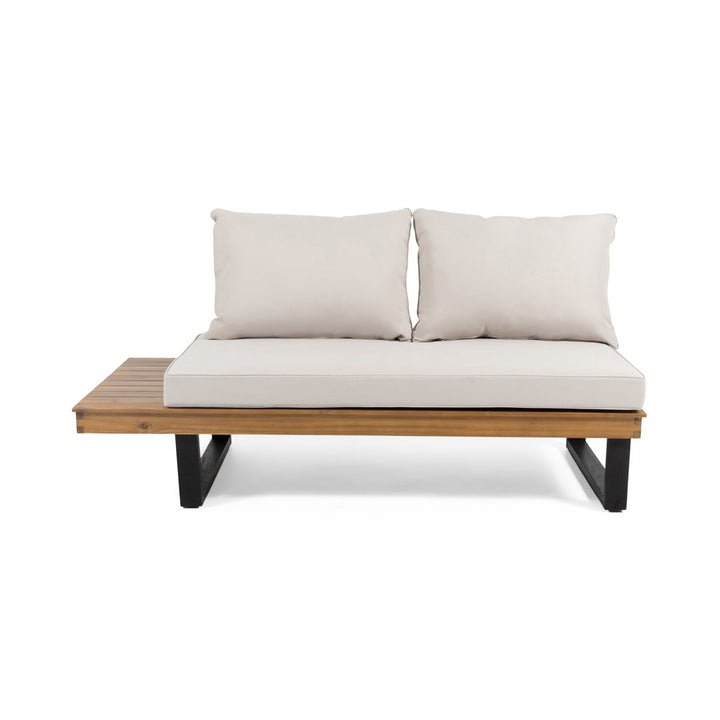Abhipsa 4 Piece Teak Sectional Seating Group with Cushions Union Rustic