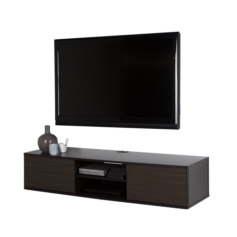 Agora Floating TV Stand for TVs up to 65" South Shore Color: Chocolate and Zebrano