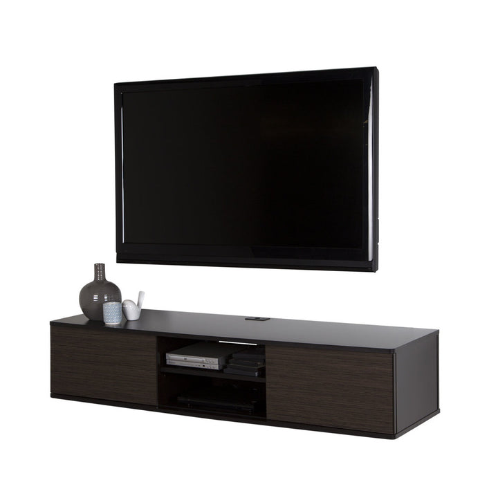 Agora Floating TV Stand for TVs up to 65" South Shore Color: Chocolate and Zebrano