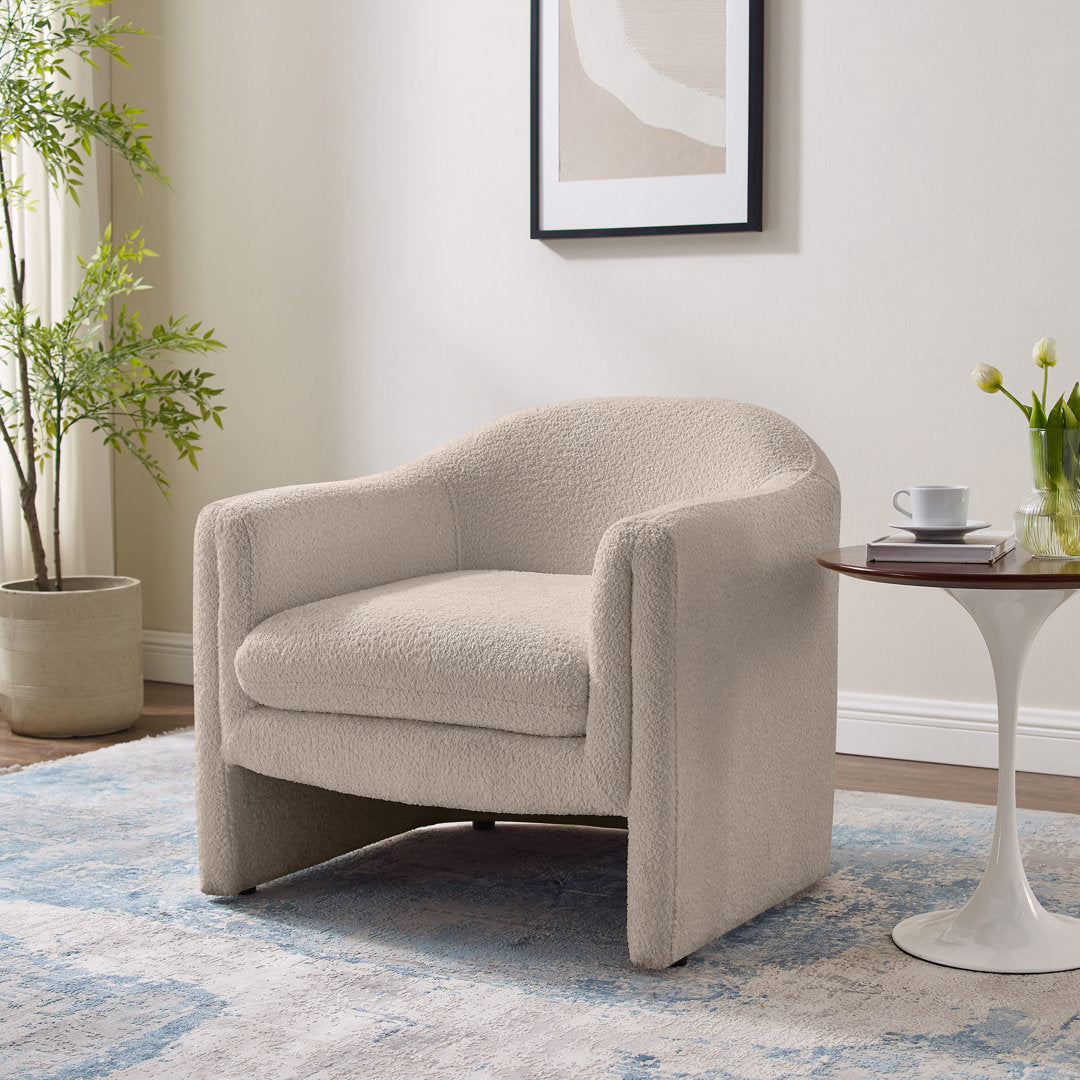 Daiona 31.2 inches Wide Armchair Accent Chair Ivy Bronx Fabric: 	Camel Boucle