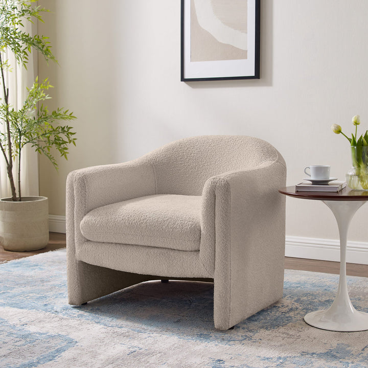 Daiona 31.2 inches Wide Armchair Accent Chair Ivy Bronx Fabric: 	Camel Boucle