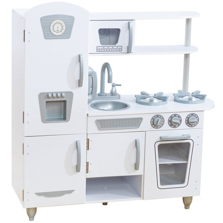 Vintage Wooden Play Kitchen with Ice Maker and Play Phone KidKraft Color: White
