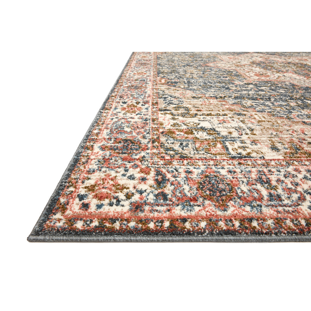 Worchester Oriental Navy/Red Area Rug Bungalow Rose Rug Size: Rectangle 2'7" x 4'