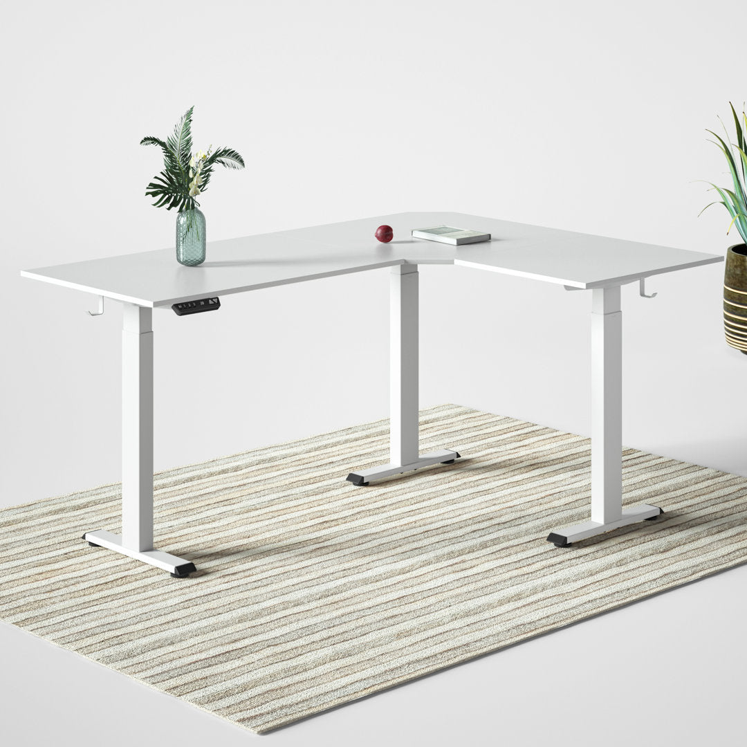 Juilo Height Adjustable L-Shape Standing Desk Inbox Zero