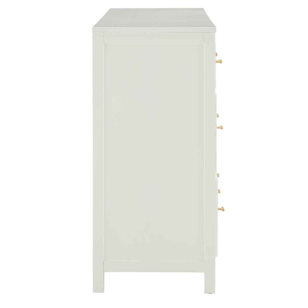 Kowalsky 8 Drawer 57.99" W Double Dresser Three Posts™ Color: Bleached White