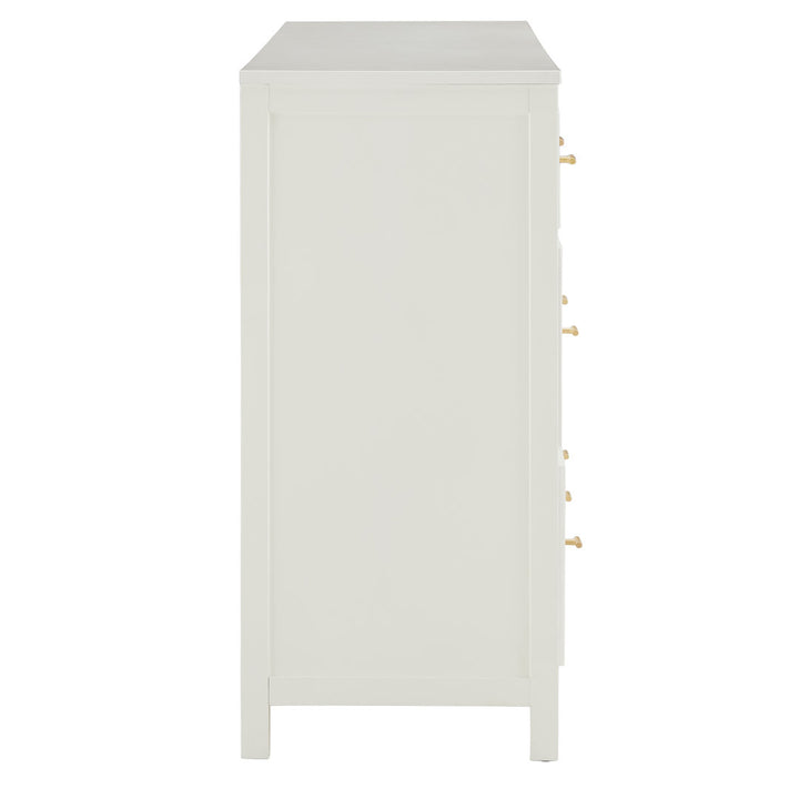 Kowalsky 8 Drawer 57.99" W Double Dresser Three Posts™ Color: Bleached White