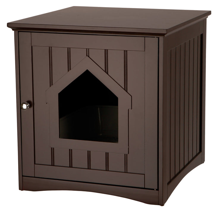 TRIXIE Small Cat Litter Box Enclosure Hide Litter Indoor Cat Home Cat Furniture Accent Table TRIXIE Color: Brown