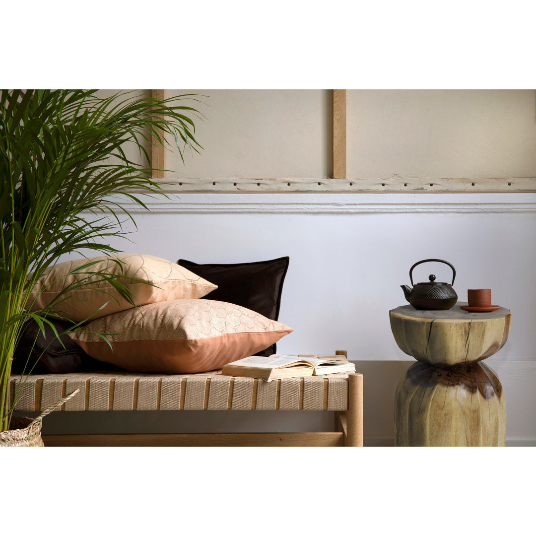 Solid Wood Drum End Table Loon Peak® Color: Natural