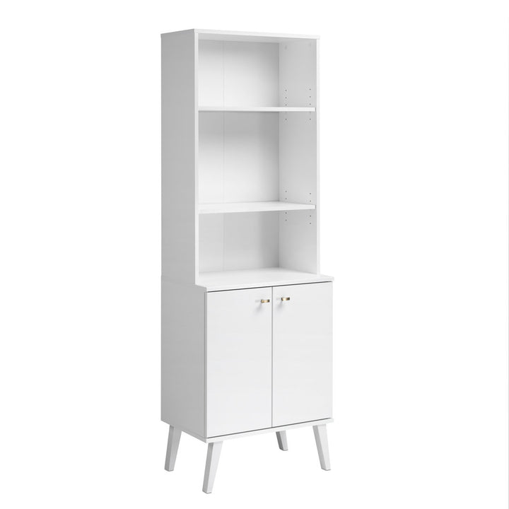 Guthmar Mid-Century Modern Tall Bookcase With Adjustable Shelves George Oliver Color: White