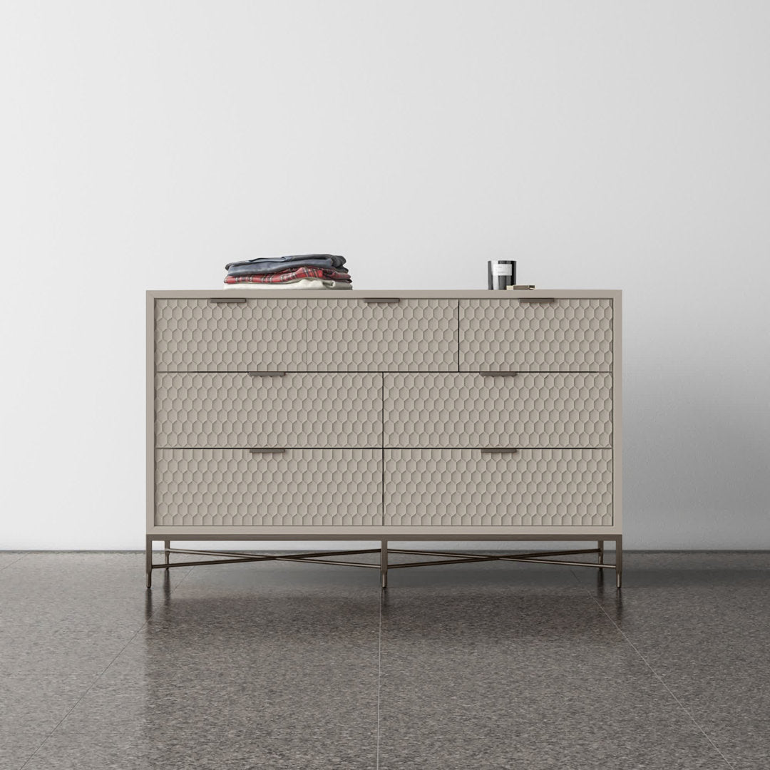 Capra 7 Drawer 56" W Double Dresser AllModern Color: Cement Gray